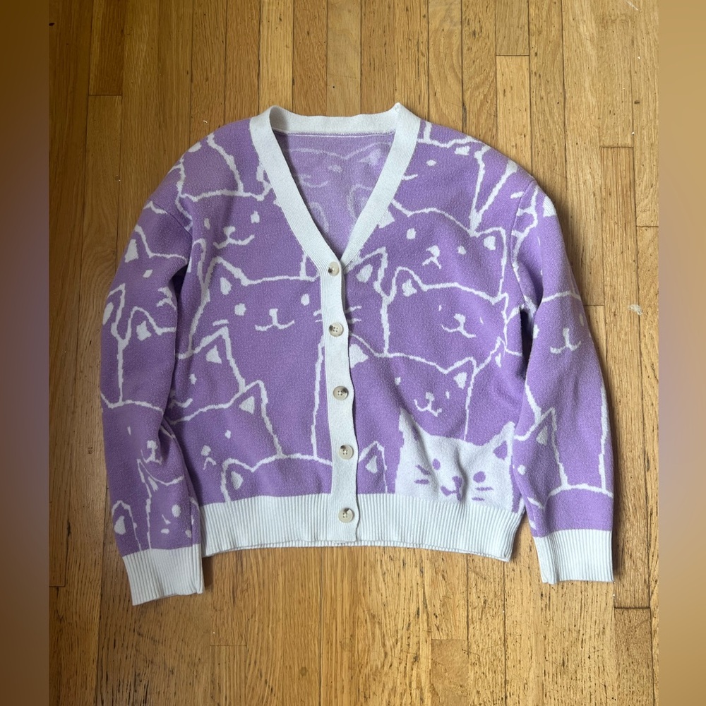 Girls Cat Cardigan Size 10